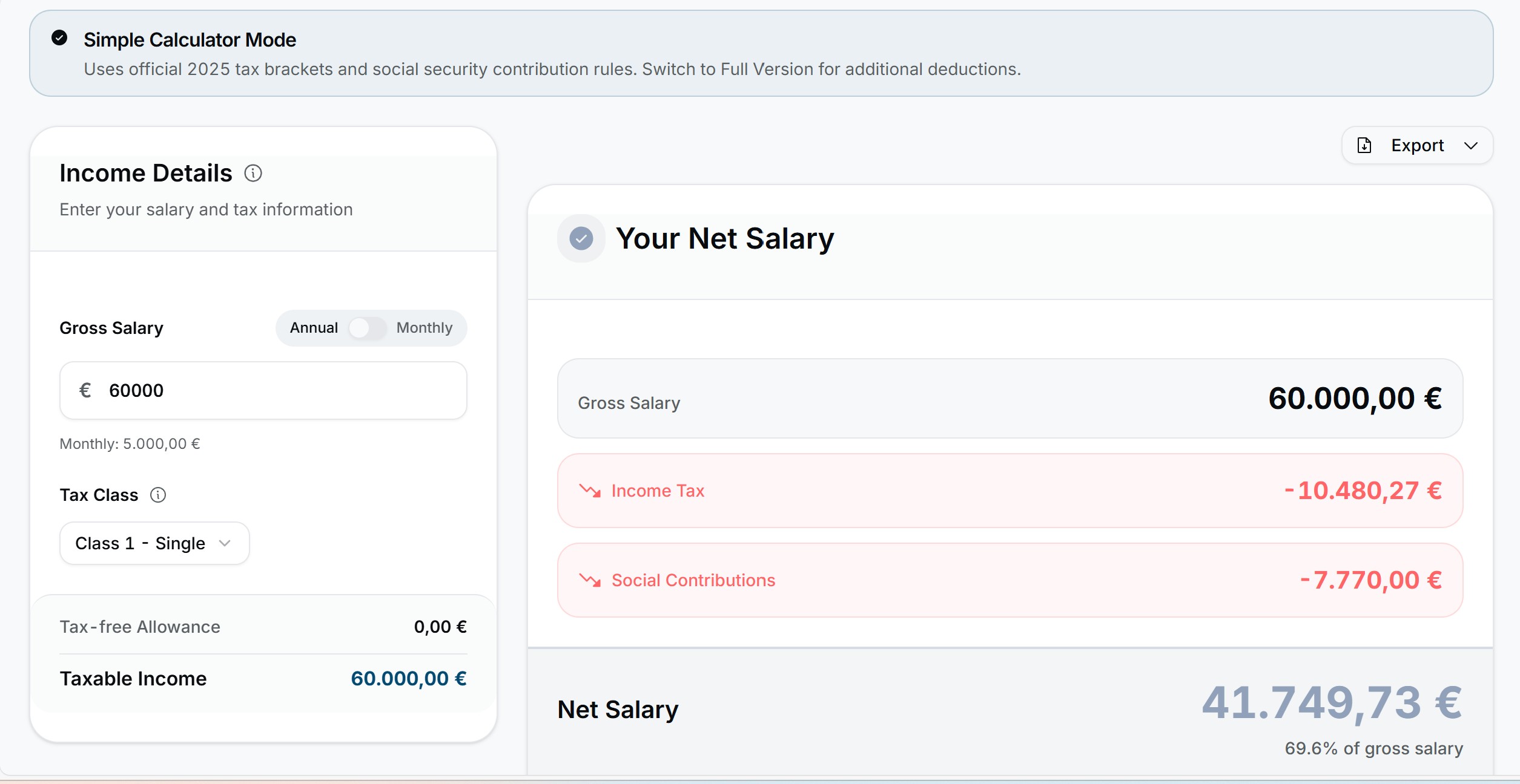 Tax Lux Screenshot